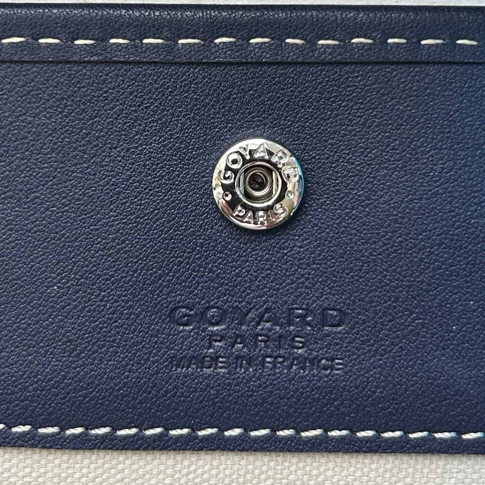 GOYARD Paris Navy Blue Goyardine Flap Pouch (for Tote) Made in France - No Strap